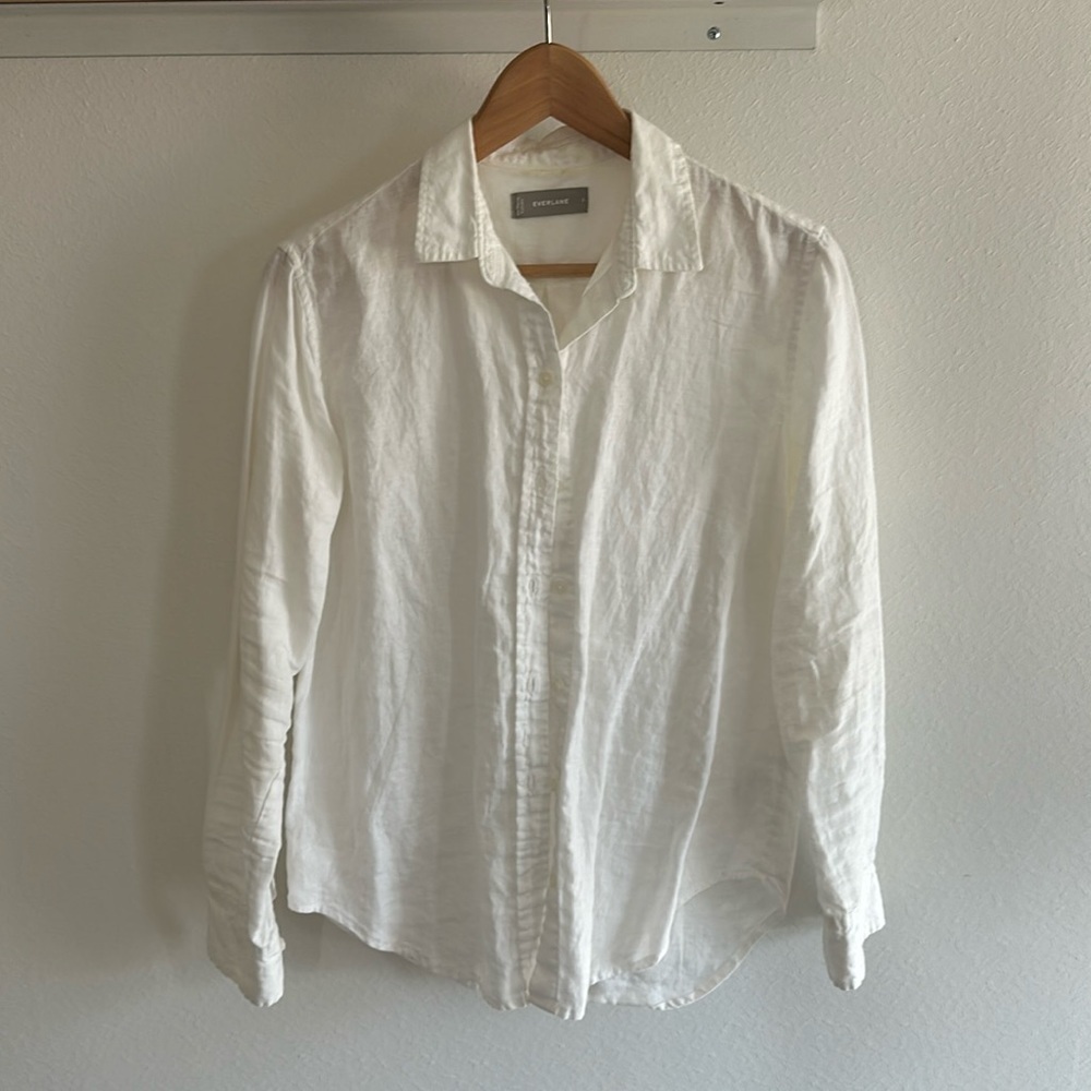Like new white linen button down Everlane